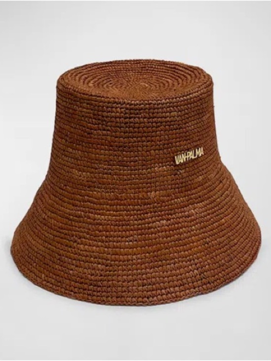 Van Palma Accessories - VAN PALMA Gina Straw Bucket Hat In Terra
